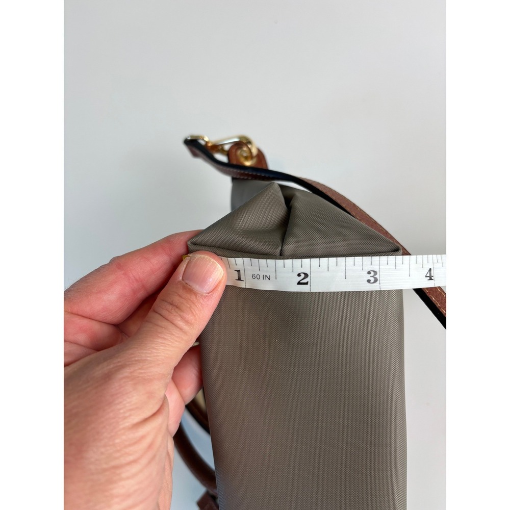 Nylon Mini Crossbody Taupe Brown Zip Top - Picture 8 of 9